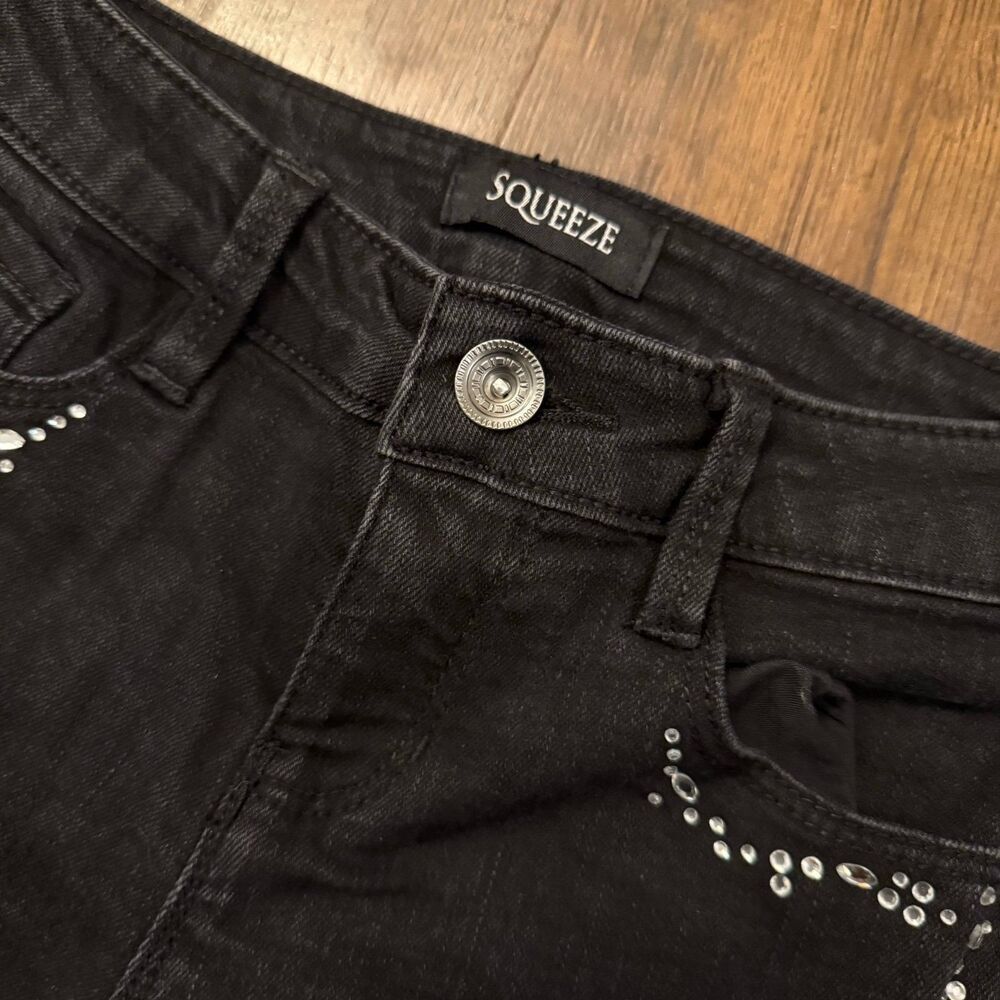 Squeeze Girls Black Flare Jeans – Size 8 - Picture 4 of 5
